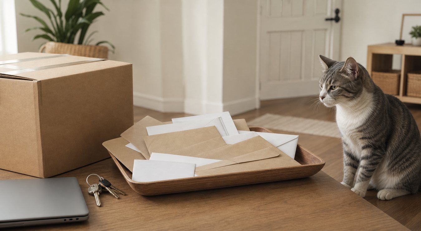 mail forwarding troubleshooting after a move with blank envelopes and one cat